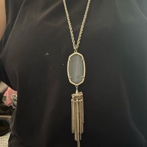 Kendra Scott Gold Necklace with Gray Pendant
